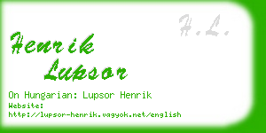 henrik lupsor business card